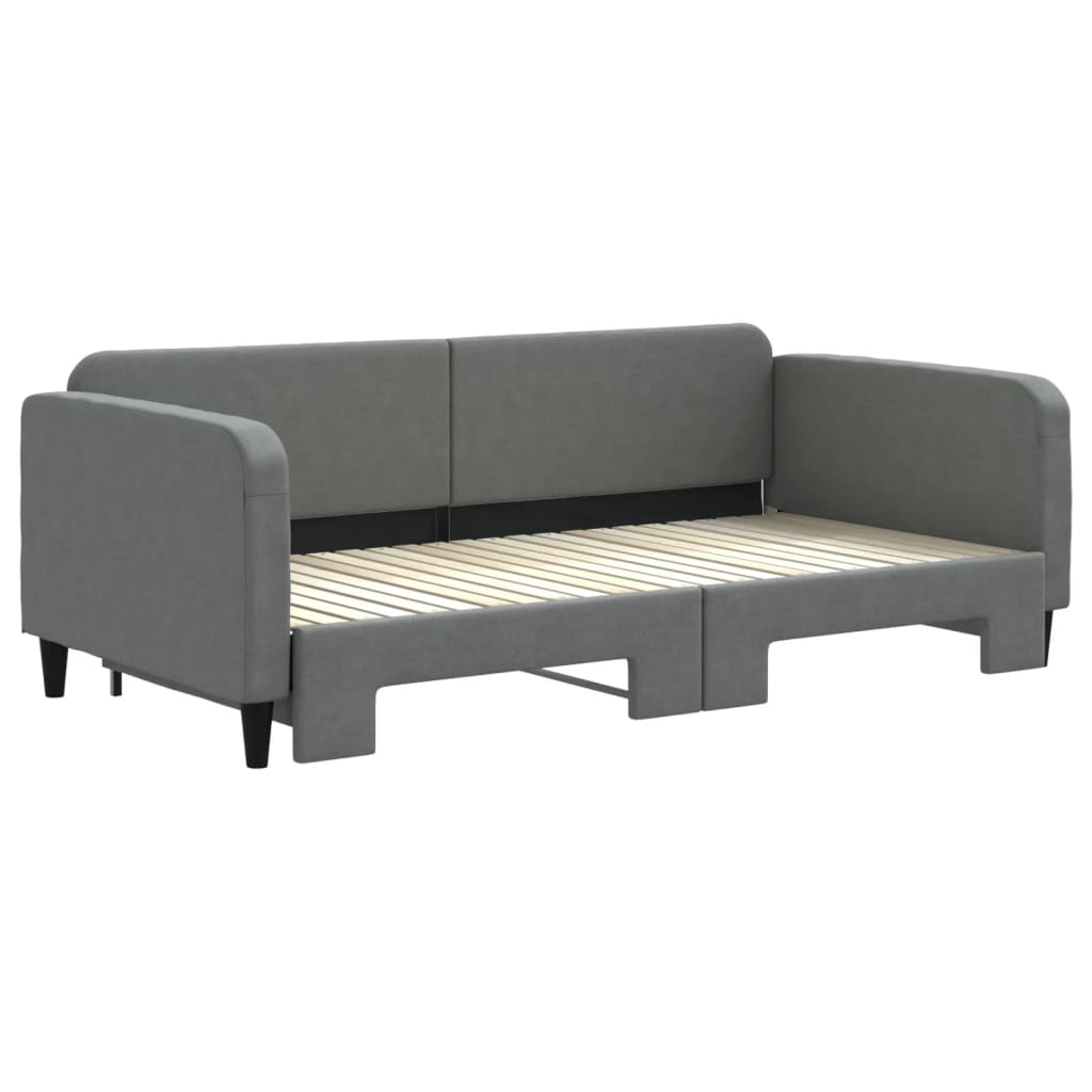Divano Letto con Letto Estraibile Grigio Scuro 100x200 Tessuto - homemem39