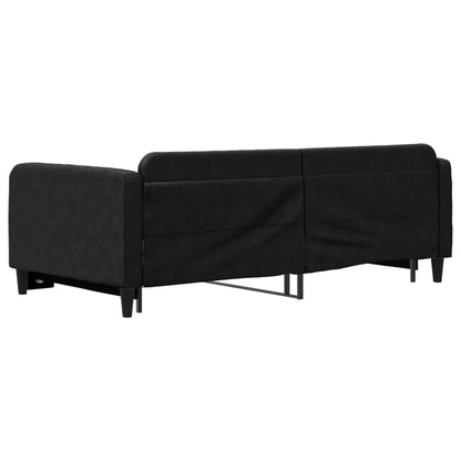 Divano Letto con Letto Estraibile Nero 100x200 cm in Tessuto