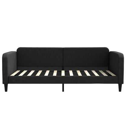 Divano Letto con Letto Estraibile Nero 100x200 cm in Tessuto