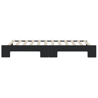 Divano Letto con Letto Estraibile Nero 100x200 cm in Tessuto