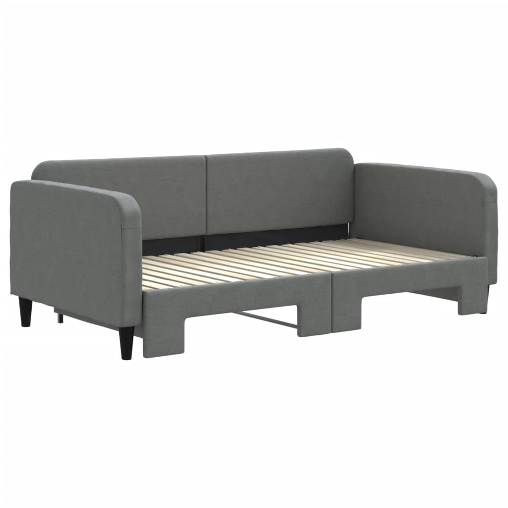 Divano Letto con Letto Estraibile Grigio Scuro 90x190cm Tessuto - homemem39