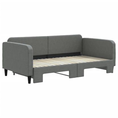Divano Letto con Letto Estraibile Grigio Scuro 90x190cm Tessuto - homemem39