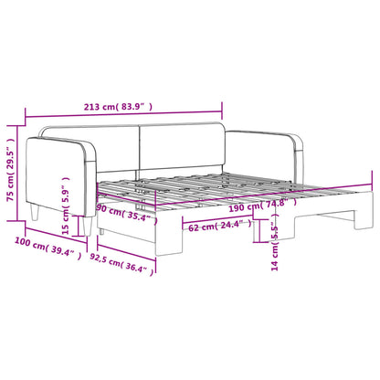 Divano Letto con Letto Estraibile Nero 90x190 cm in Tessuto | homemem39