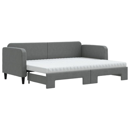 Divano Letto Estraibile Materassi Grigio Scuro 80x200cm Tessuto - homemem39