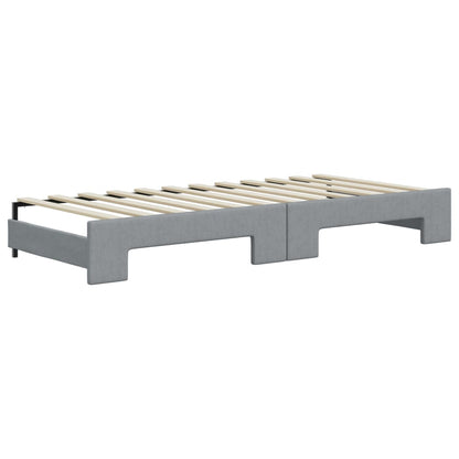 Divano Letto Estraibile Materassi Grigio Chiaro 100x200 Tessuto - homemem39
