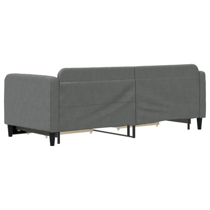 Divano Letto Estraibile Cassetti Grigio Scuro 80x200cm Tessuto