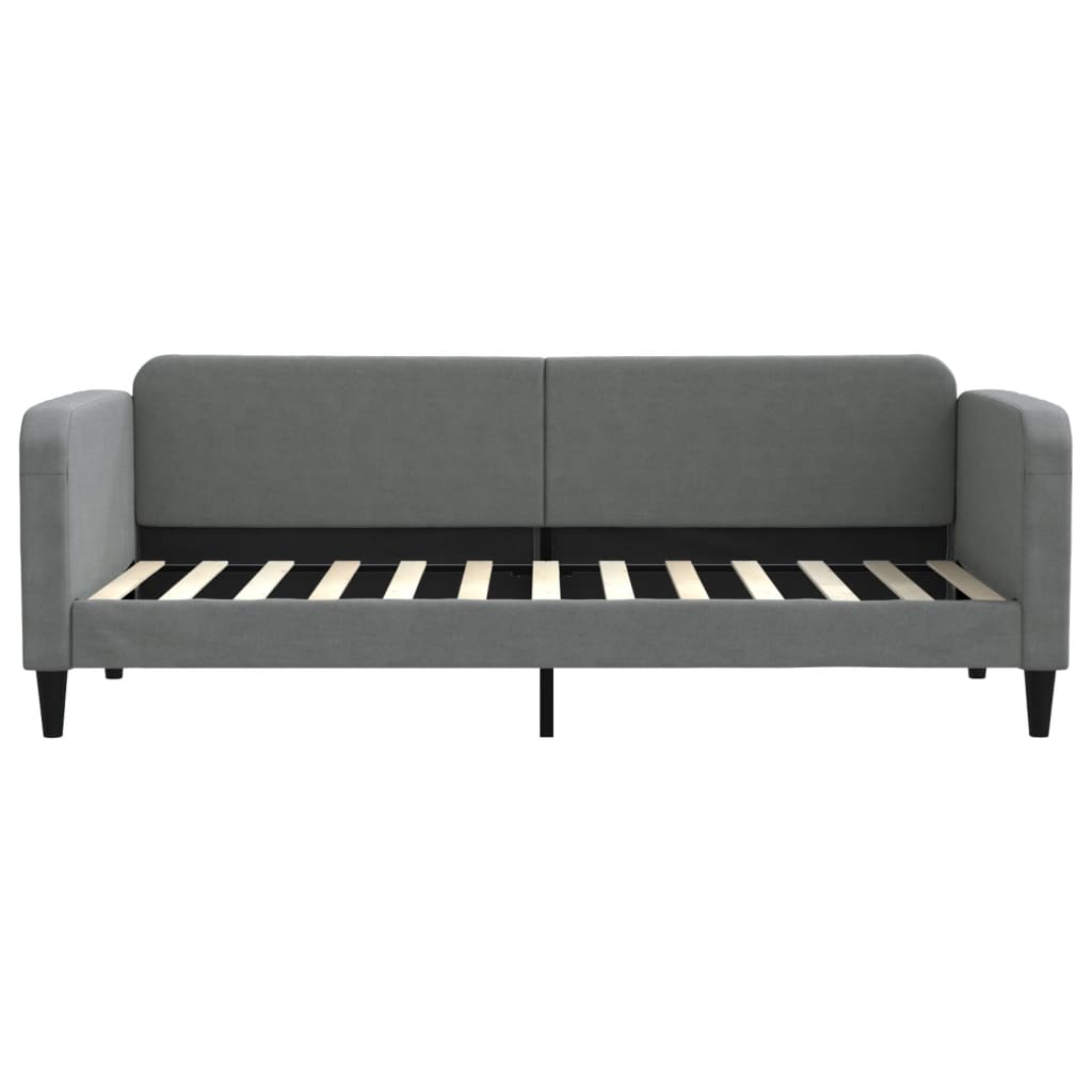 Divano Letto Estraibile Cassetti Grigio Scuro 80x200cm Tessuto