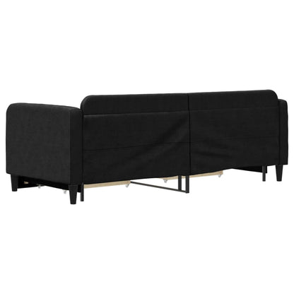 Divano Letto Estraibile con Cassetti Nero 80x200 cm in Tessuto - homemem39