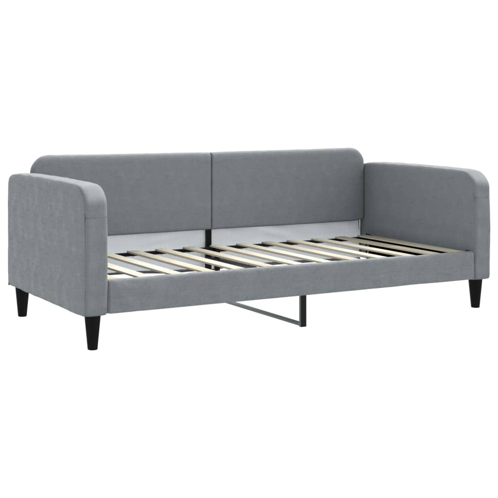 Divano Letto Estraibile Cassetti Grigio Chiaro 90x200cm Tessuto - homemem39