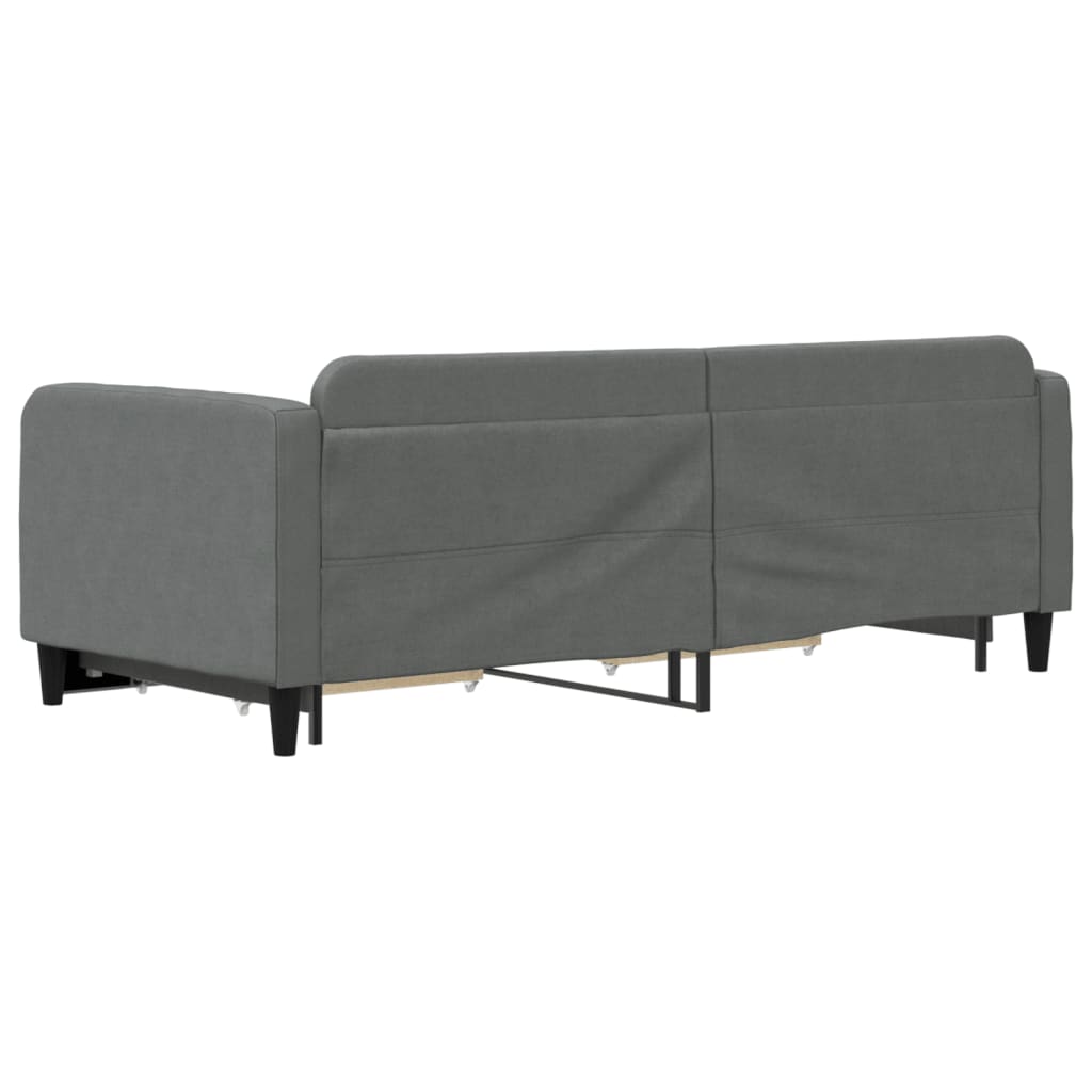 Divano Letto Estraibile Cassetti Grigio Scuro 90x200cm Tessuto - homemem39