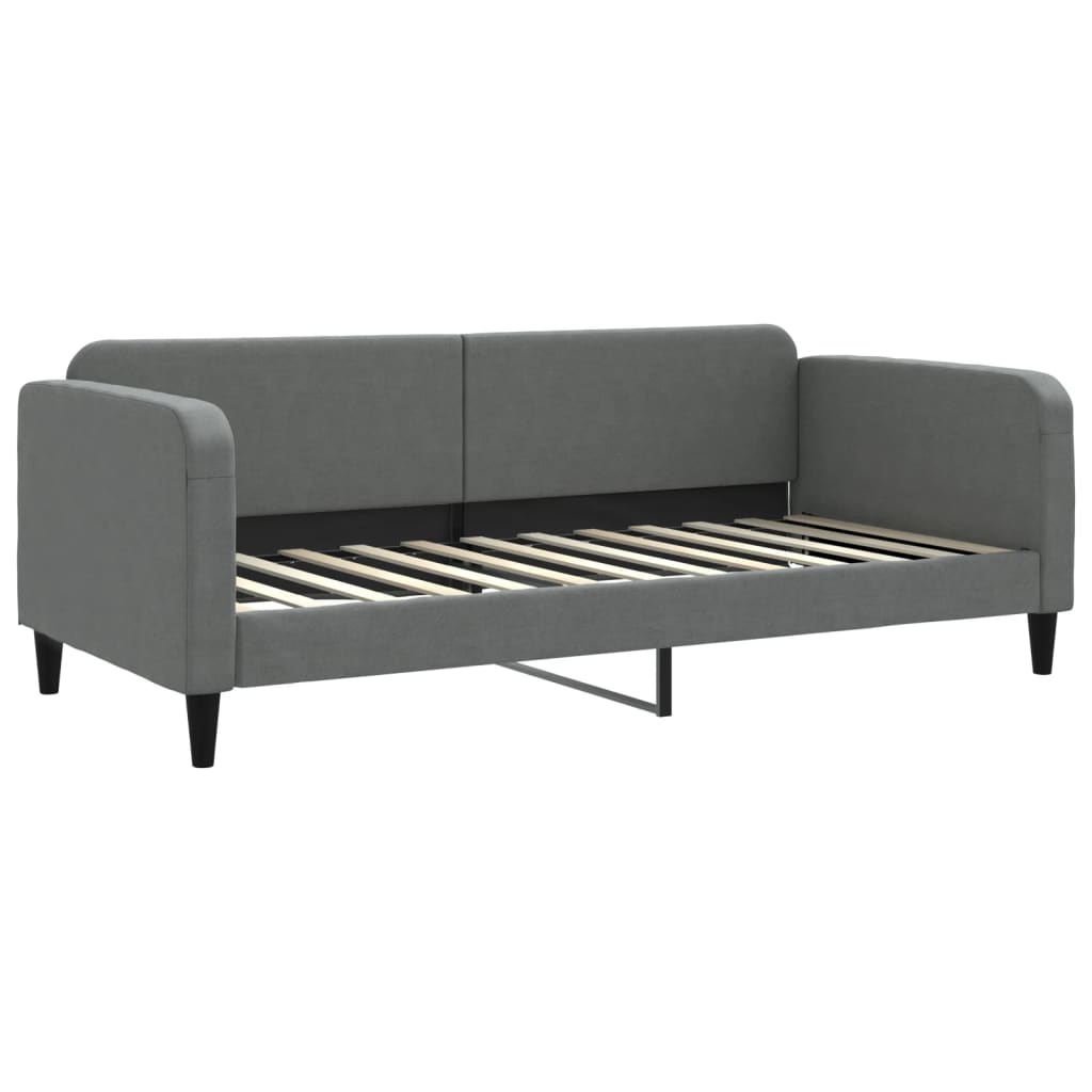 Divano Letto Estraibile Cassetti Grigio Scuro 90x200cm Tessuto - homemem39