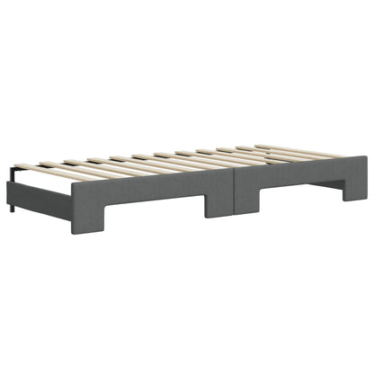 Divano Letto Estraibile Cassetti Grigio Scuro 90x200cm Tessuto - homemem39