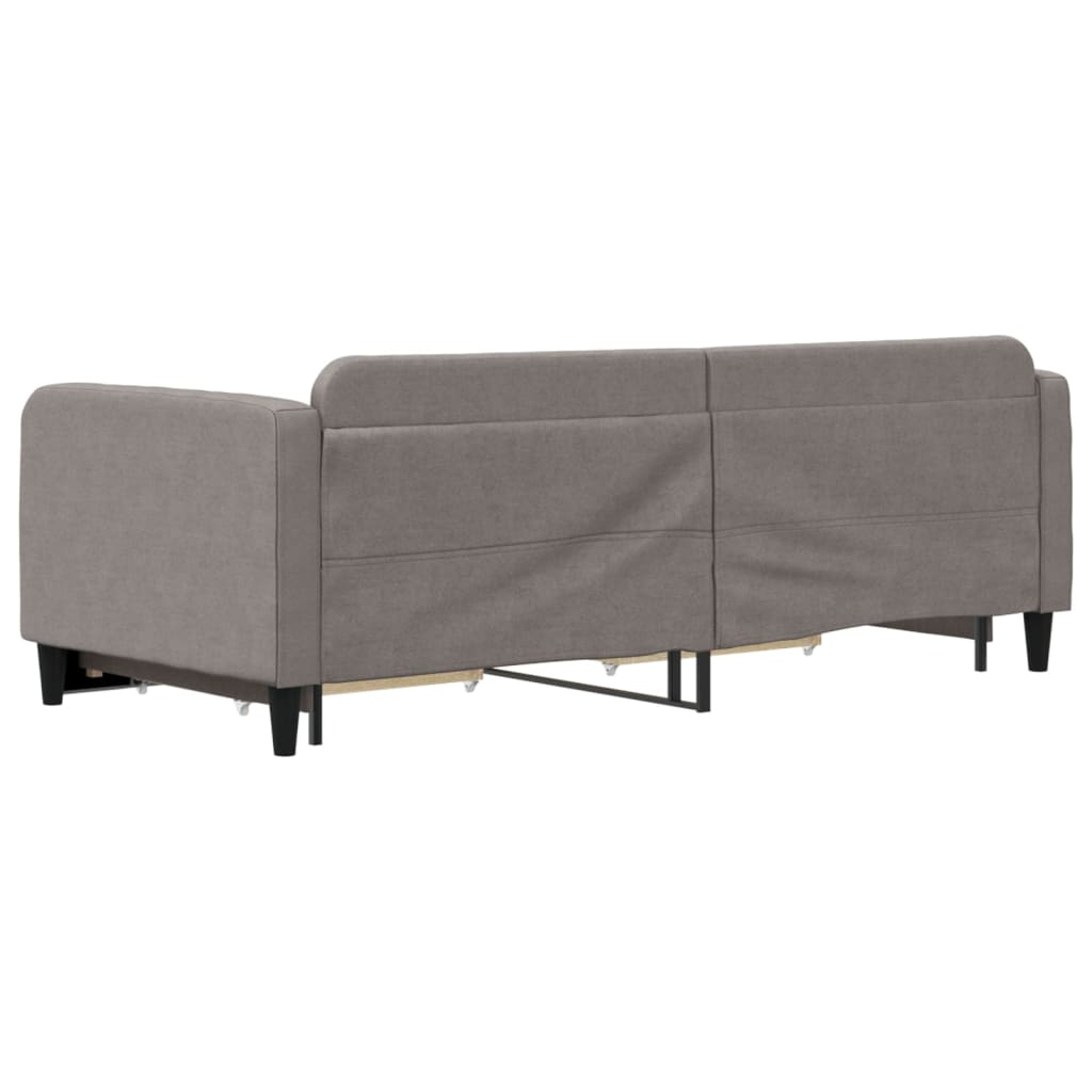 Divano Letto Estraibile con Cassetti Tortora 90x200 cm Tessuto