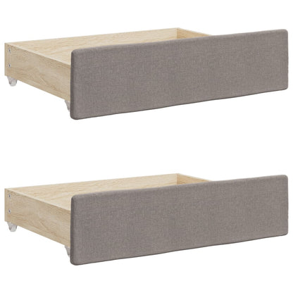 Divano Letto Estraibile con Cassetti Tortora 90x200 cm Tessuto