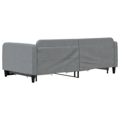 Divano Letto Estraibile Cassetti Grigio Chiaro 100x200 Tessuto - homemem39