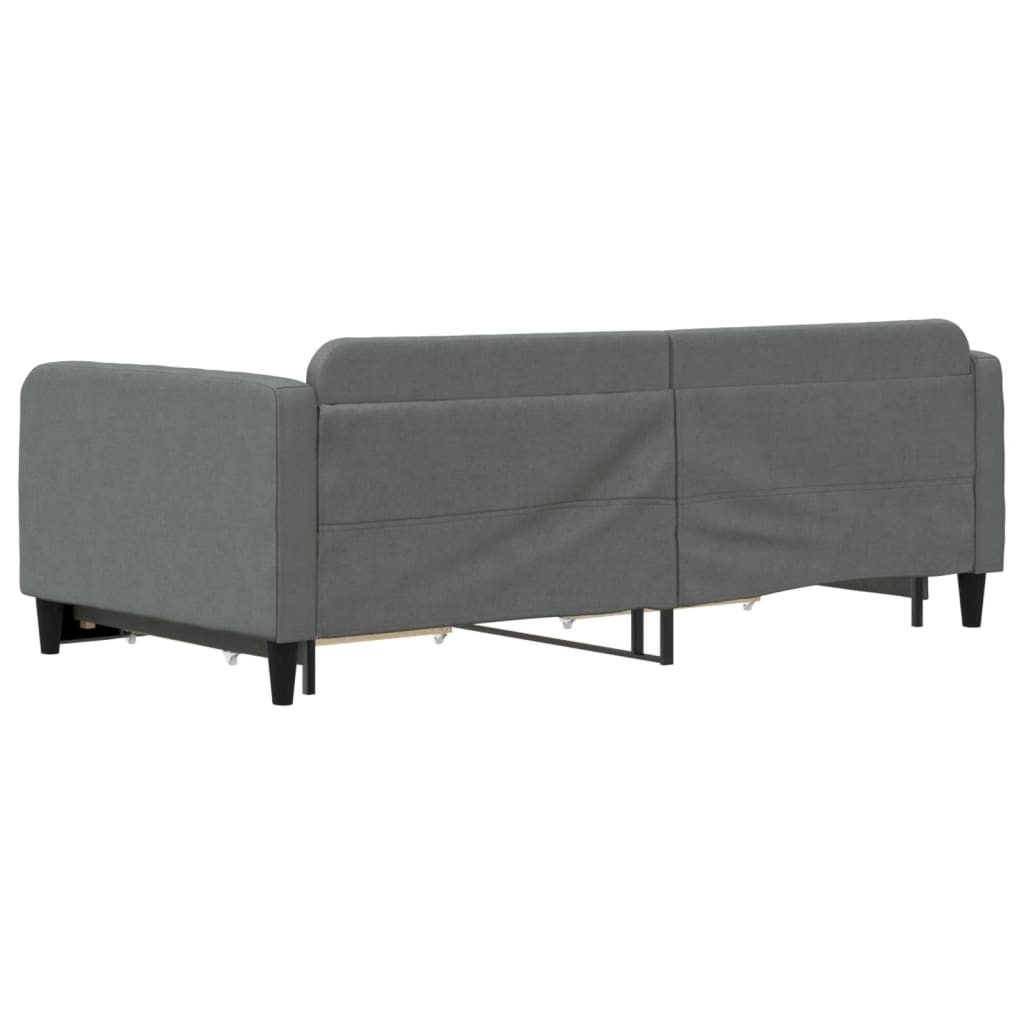 Divano Letto Estraibile Cassetti Grigio Scuro 100x200cm Tessuto - homemem39