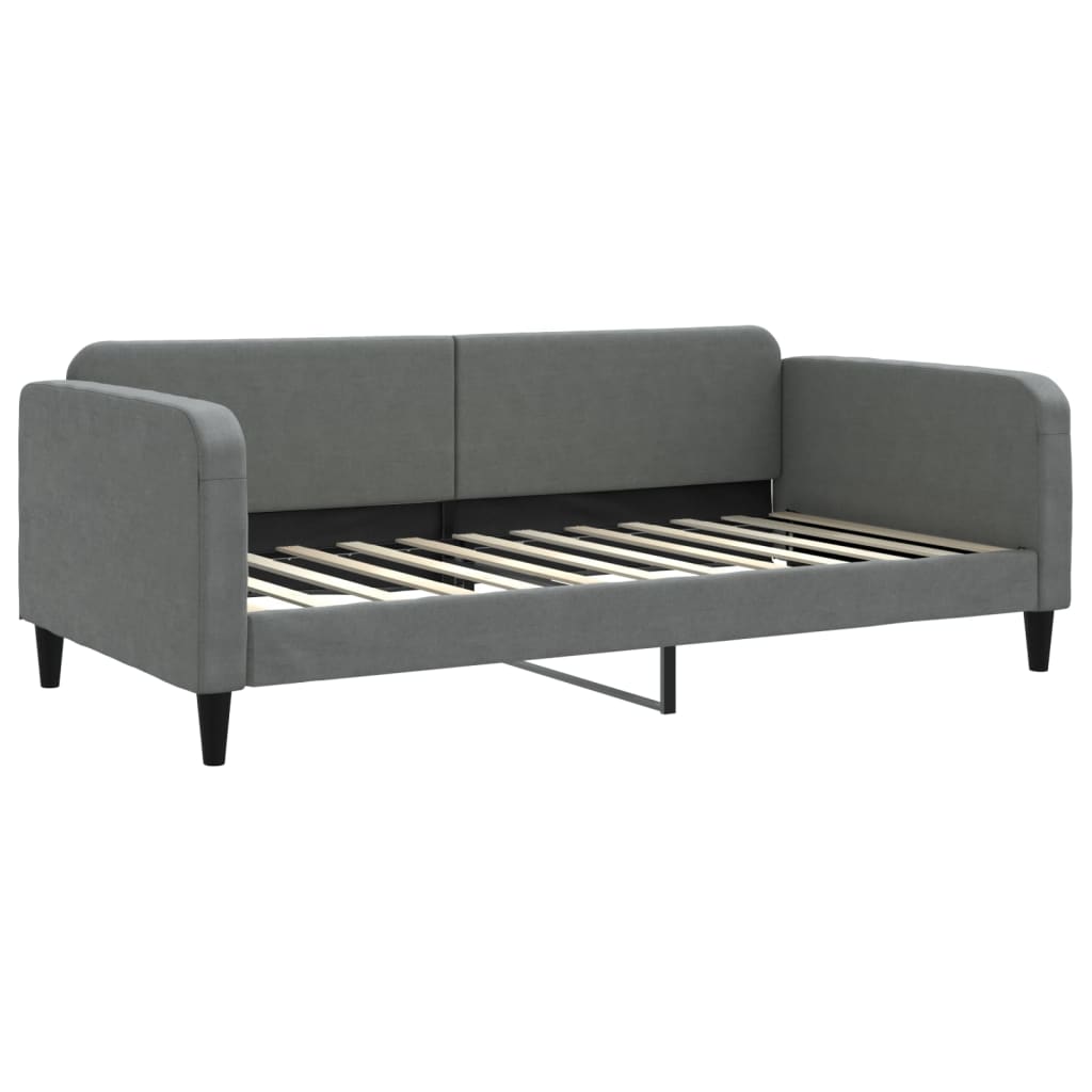 Divano Letto Estraibile Cassetti Grigio Scuro 100x200cm Tessuto - homemem39