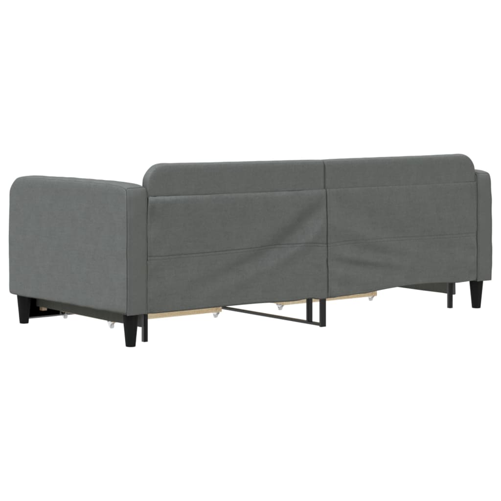Divano Letto Estraibile Cassetti Grigio Scuro 90x190cm Tessuto