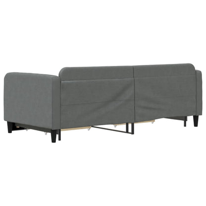 Divano Letto Estraibile Cassetti Grigio Scuro 90x190cm Tessuto