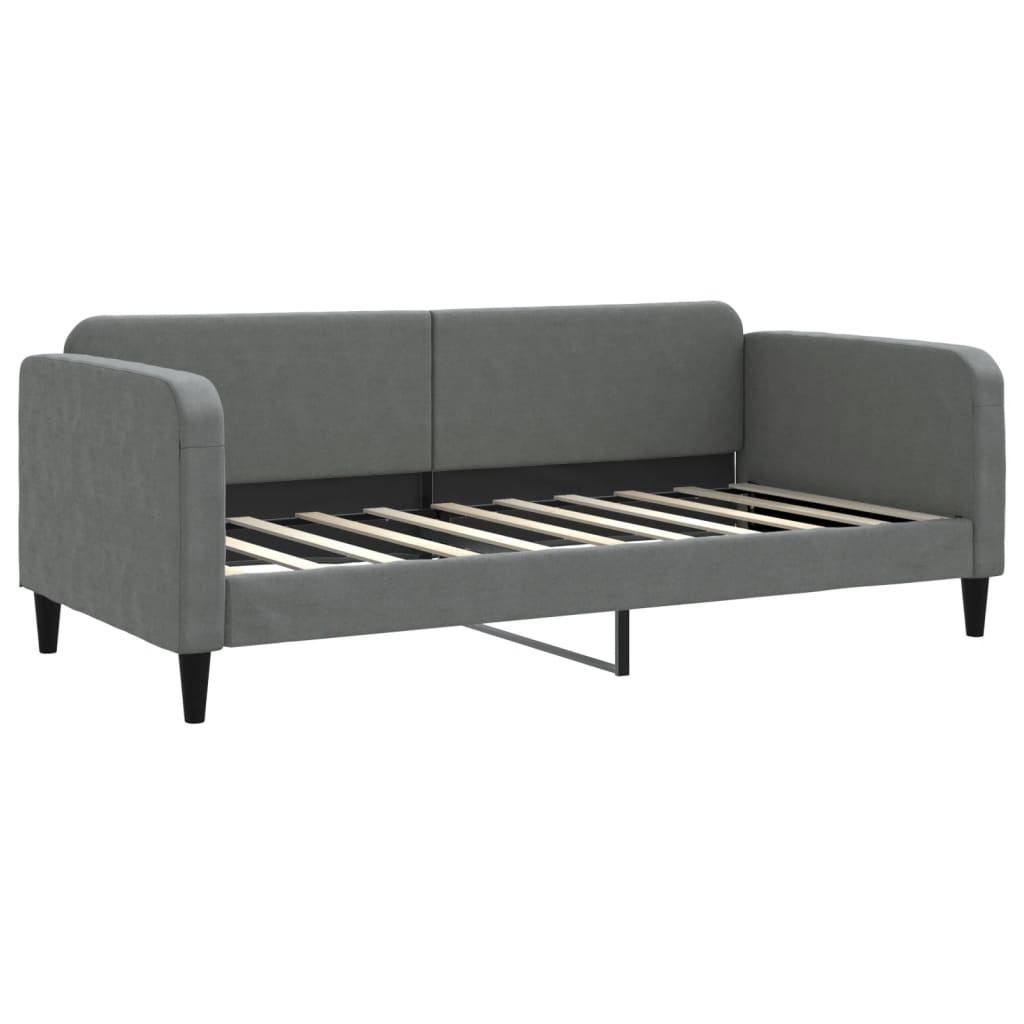 Divano Letto Estraibile Cassetti Grigio Scuro 90x190cm Tessuto - homemem39