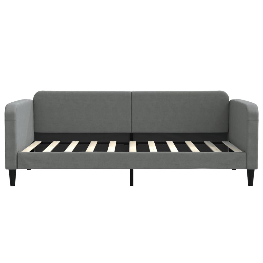 Divano Letto Estraibile Cassetti Grigio Scuro 90x190cm Tessuto