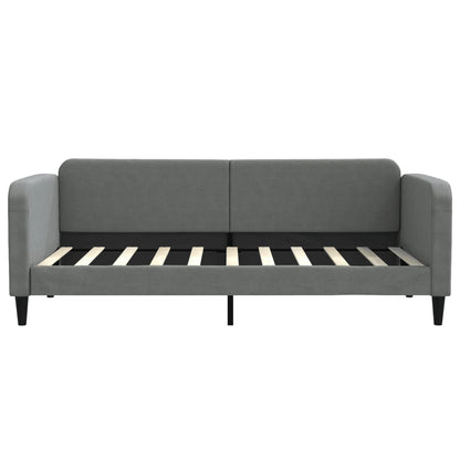 Divano Letto Estraibile Cassetti Grigio Scuro 90x190cm Tessuto