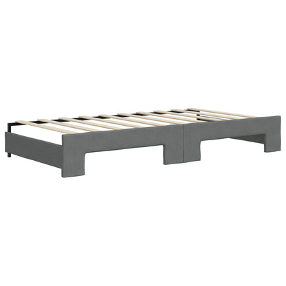 Divano Letto Estraibile Cassetti Grigio Scuro 90x190cm Tessuto - homemem39