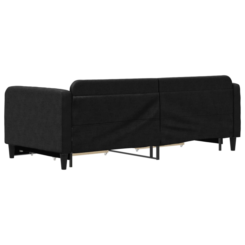Divano Letto Estraibile con Cassetti Nero 90x190 cm in Tessuto | homemem39