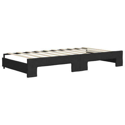 Divano Letto Estraibile con Cassetti Nero 90x190 cm in Tessuto | homemem39