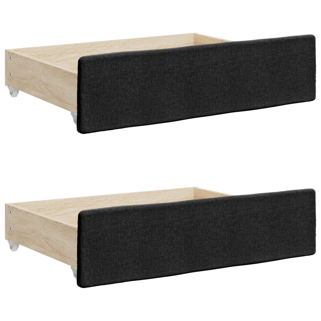 Divano Letto Estraibile con Cassetti Nero 90x190 cm in Tessuto | homemem39