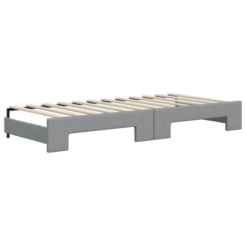 Divano Letto Estraibile Cassetti Grigio Chiaro 80x200cm Tessuto - homemem39