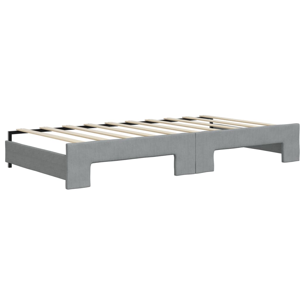 Divano Letto con Letto Estraibile Grigio Chiaro 100x190 Tessuto | homemem39
