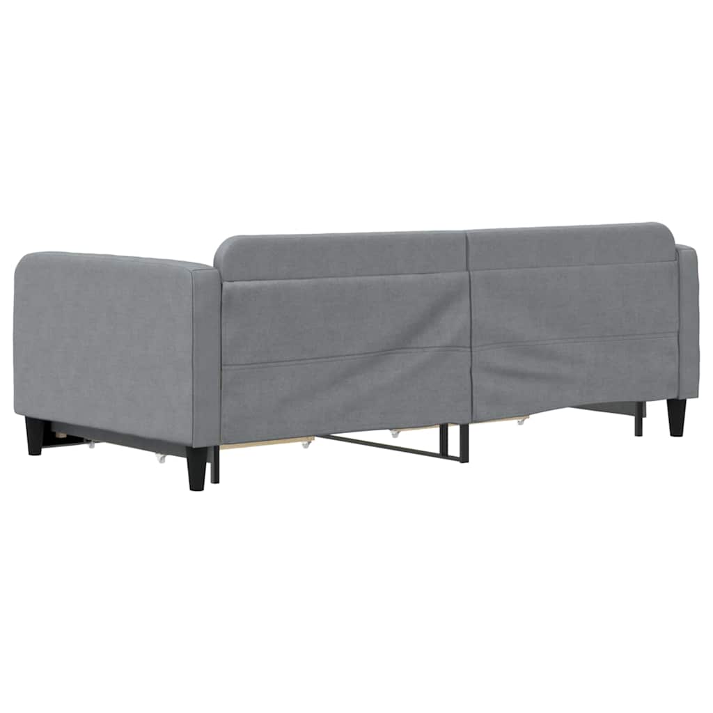 Divano Letto Estraibile Cassetti Grigio Chiaro 100x190 Tessuto | homemem39