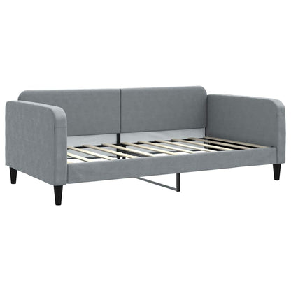 Divano Letto Estraibile Cassetti Grigio Chiaro 100x190 Tessuto | homemem39
