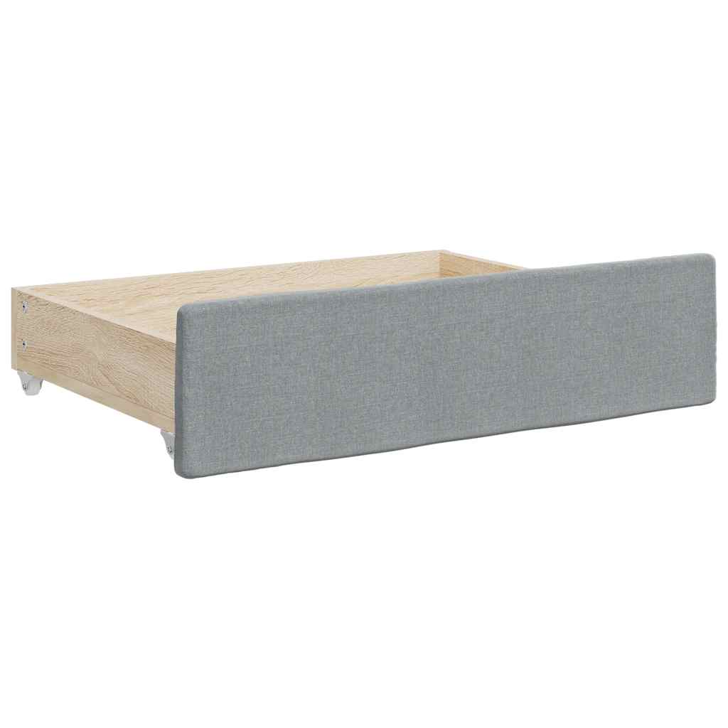Divano Letto Estraibile Cassetti Grigio Chiaro 100x190 Tessuto | homemem39