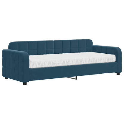 Divano Letto con Materasso Blu 80x200 cm in Velluto | homemem39