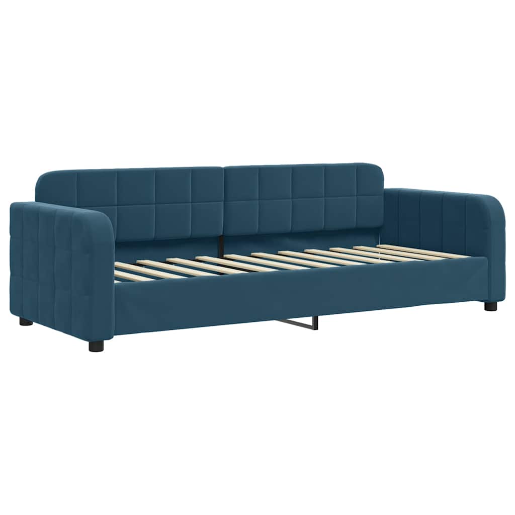 Divano Letto con Materasso Blu 80x200 cm in Velluto | homemem39