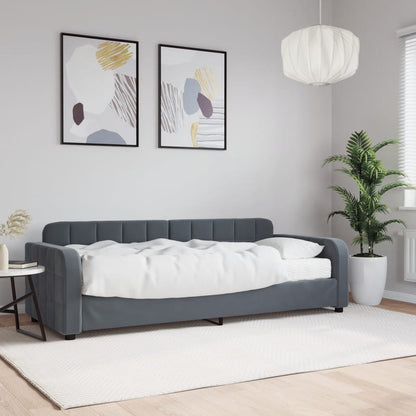 Divano Letto con Materasso Grigio Scuro 80x200 cm in Velluto - homemem39