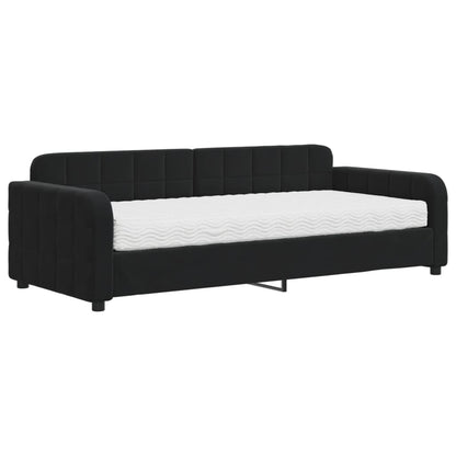 Divano Letto con Materasso Nero 90x200 cm in Velluto - homemem39