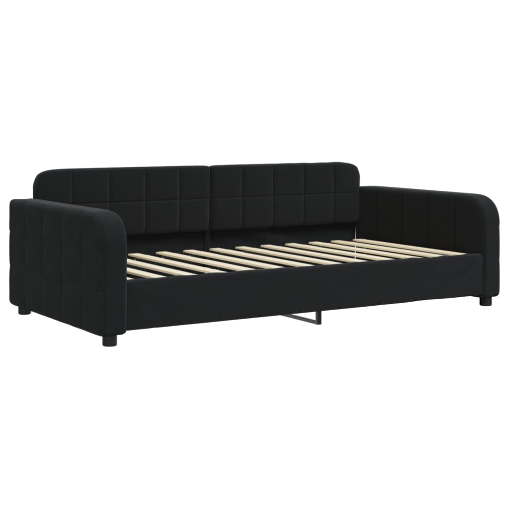 Divano Letto con Materasso Nero 90x200 cm in Velluto - homemem39