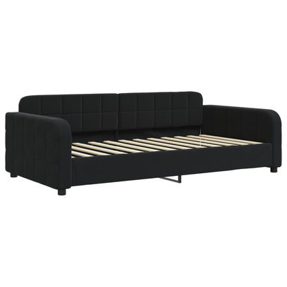 Divano Letto con Materasso Nero 90x200 cm in Velluto - homemem39