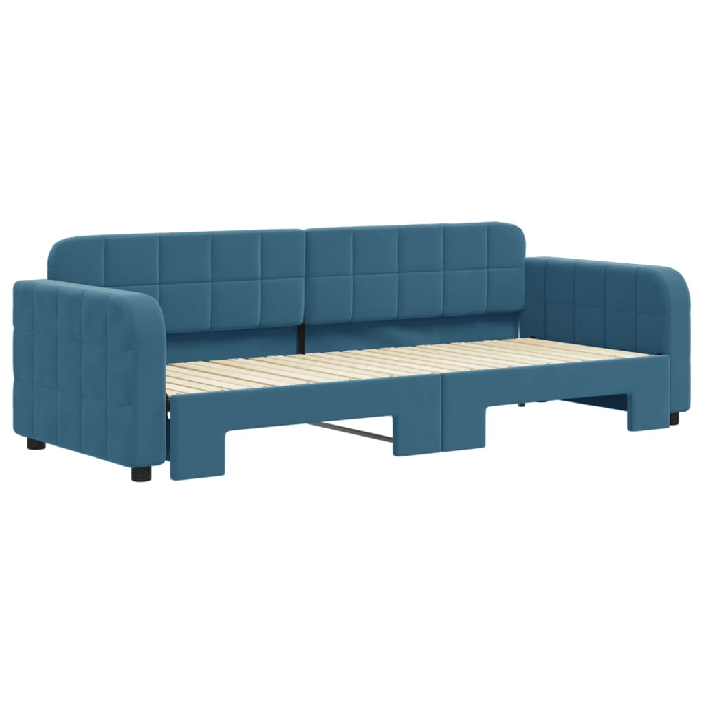 Divano Letto con Letto Estraibile Blu 80x200 cm in Velluto - homemem39