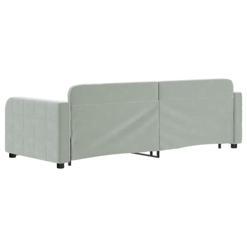 Divano Letto con Letto Estraibile Grigio Chiaro 80x200 Velluto - homemem39
