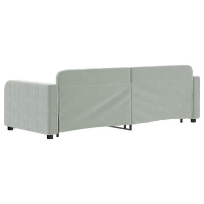 Divano Letto con Letto Estraibile Grigio Chiaro 80x200 Velluto - homemem39
