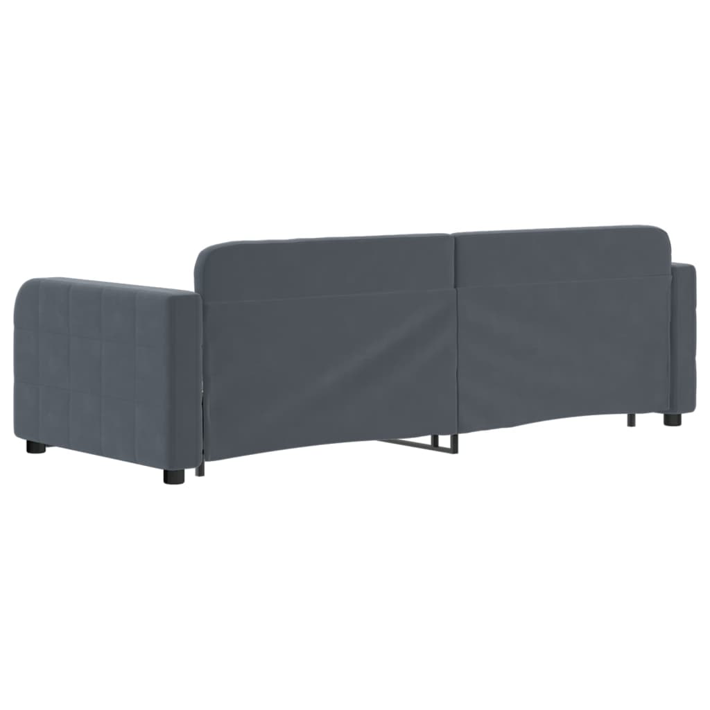 Divano Letto con Letto Estraibile Grigio Scuro 80x200cm Velluto | homemem39