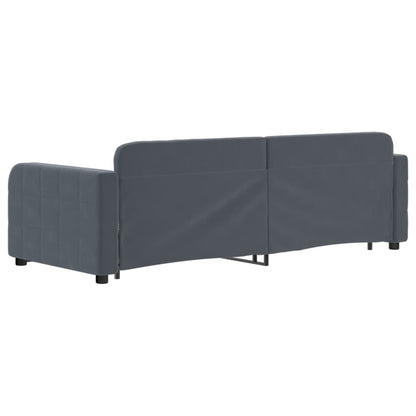 Divano Letto con Letto Estraibile Grigio Scuro 80x200cm Velluto | homemem39