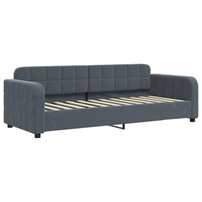 Divano Letto con Letto Estraibile Grigio Scuro 80x200cm Velluto | homemem39