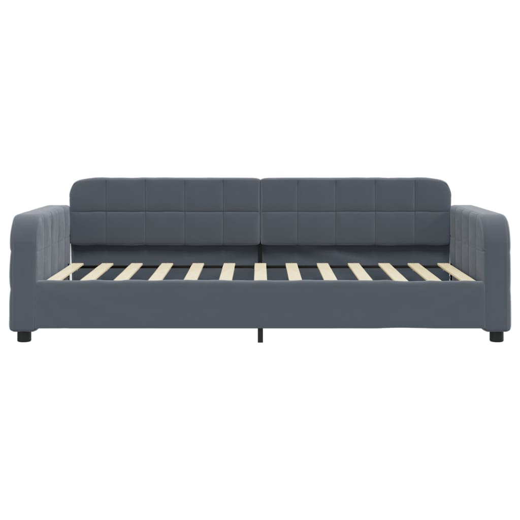 Divano Letto con Letto Estraibile Grigio Scuro 80x200cm Velluto | homemem39