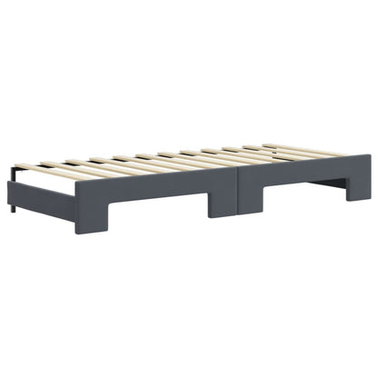 Divano Letto con Letto Estraibile Grigio Scuro 80x200cm Velluto | homemem39
