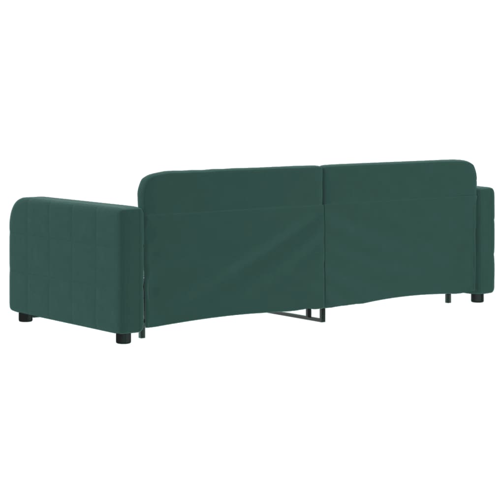 Divano Letto con Letto Estraibile Verde Scuro 80x200cm Velluto - homemem39